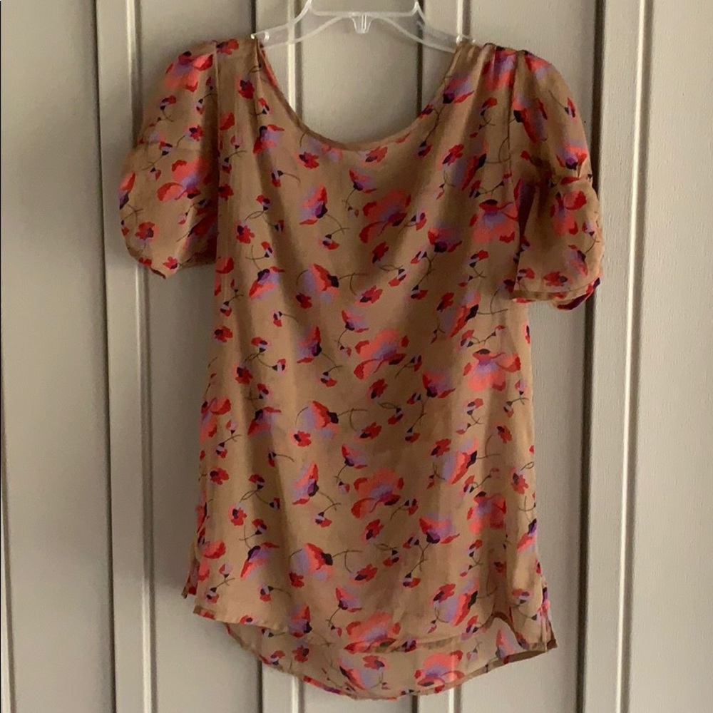 Brown Floral Sheer Shirt